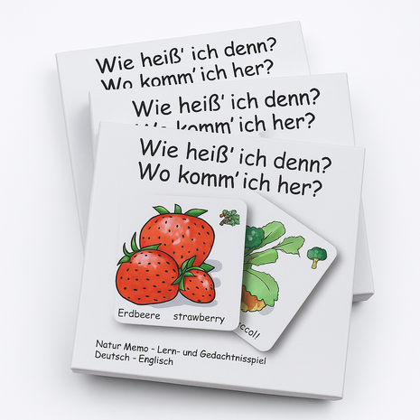 Memo-Spiel Obst & Gemüse 3er-Set – Familienbundle mit großem Sparvorteil