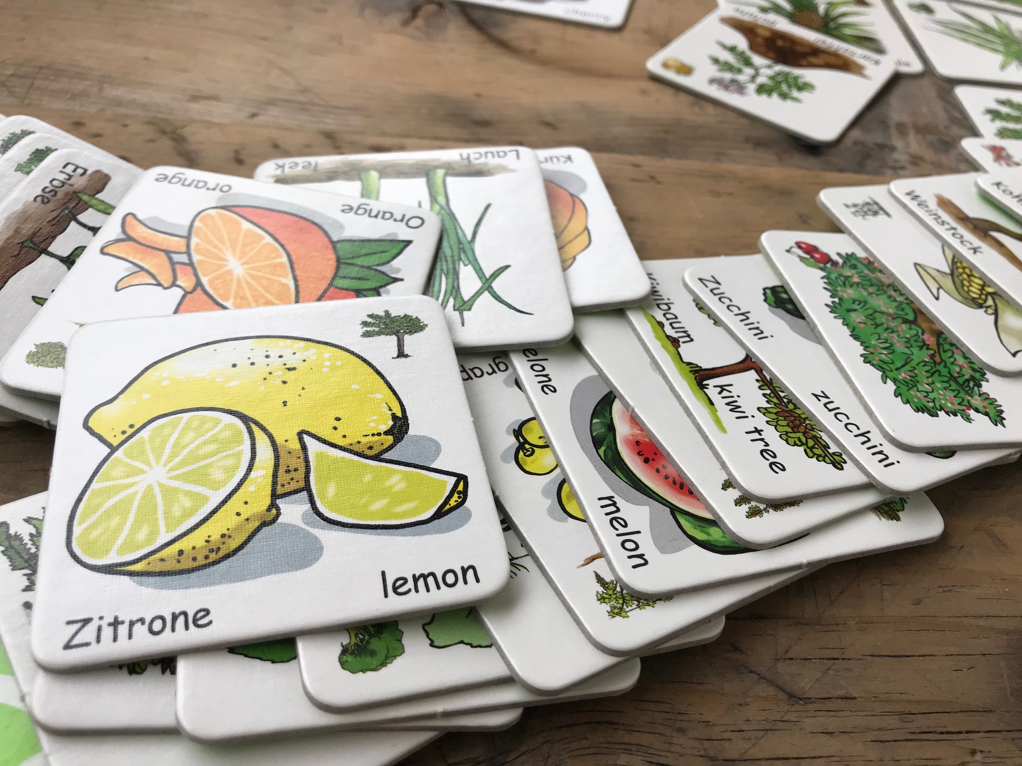 Memo-Spiel Obst & Gemüse - Lernspiel ab 3 Jahren - Bilingual (Deutsch & Englisch) - 72 Karten